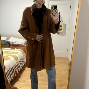Vintage Brown Suede Women's Coat